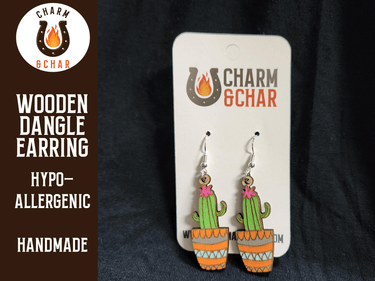 Succulent Dangle Earring - Plant Lover Fashion Earring - Dangle Earring - Charm and Char